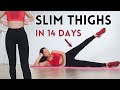 SLIM inner &amp; outer thighs in 14 day workout in bed challenge, intense burn, knee friendly