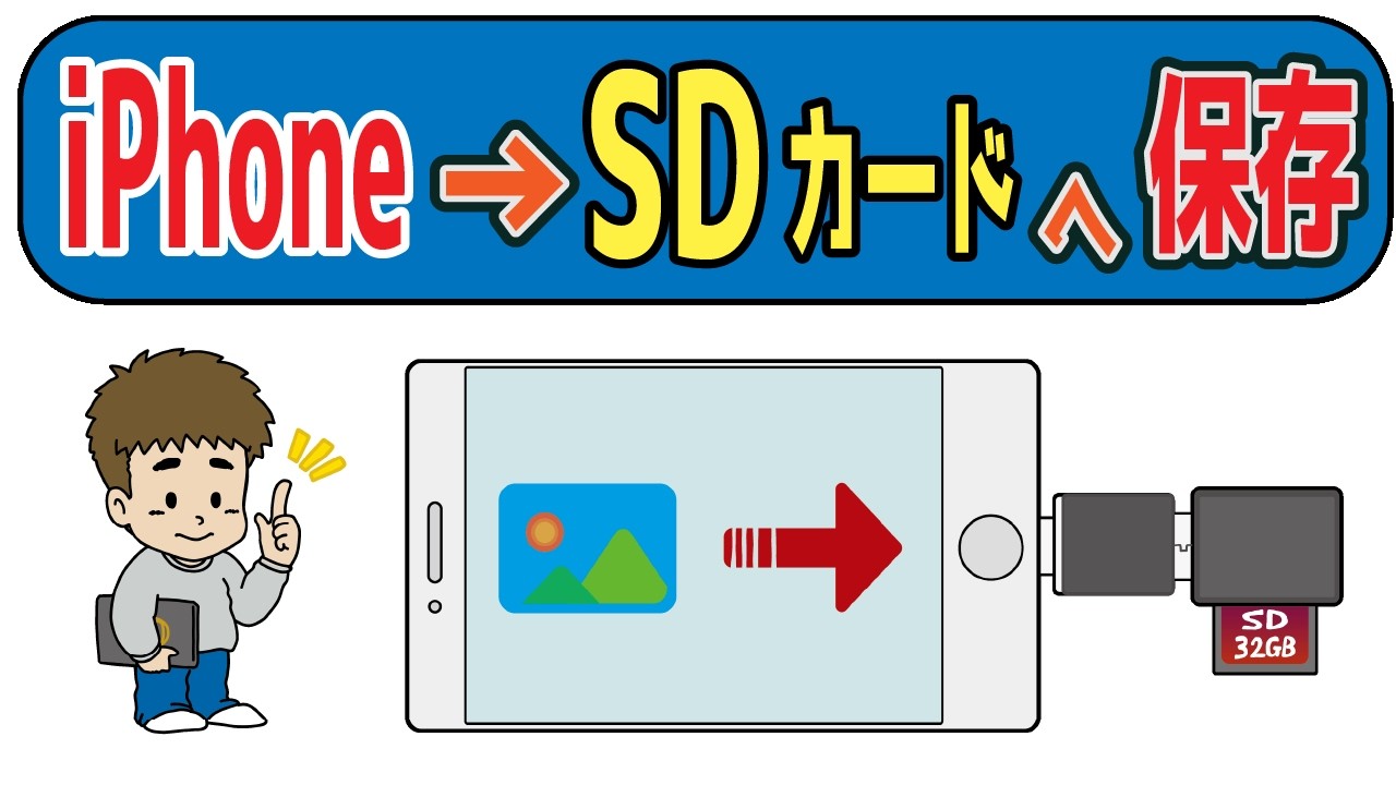 【データ移行】iPhoneからSDカードへ写真を保存（移動）する方法！