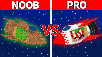 Mikey Family & JJ Family : NOOB vs PRO Rocket House Build Challenge in Minecraft - Maizen