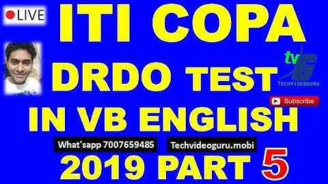 ITI COPA MOCK TEST SEMESTER 1-2 LIVE SOLUTION WITH PDF  2019 CLASS PART 5 DRDO COPA 5 ENGLISH VBA