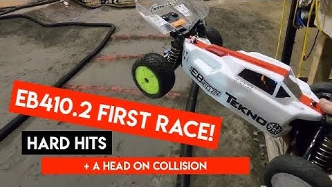HARD HITS FIRST RACE with NEW Tekno EB410.2 on New Track - Netcruzer RC