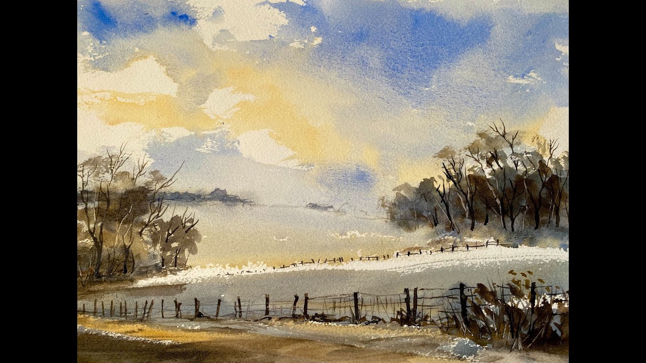 Paint A Simple Loose Watercolour Landscape, Beginners Watercolor