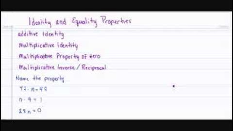 Algebra 1 Lesson 4 Identity  Equality Properties