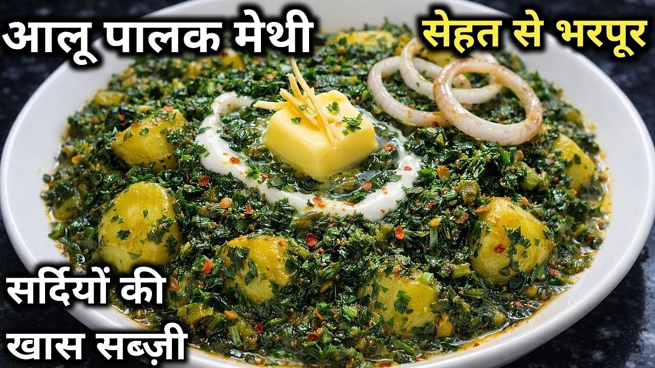 Yeh Aloo Palak Methi Sabzi Sabko Pasand Aayegi 😍| घर जैसी स्वादिष्ट आलू पालक मेथी सब्ज़ी👌🏻