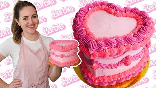 Pink Heart Shaped Barbie Cake Decorating Tutorial (Barbie Themed Birthday Cake)