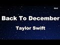 Back To December - Taylor Swift Karaoke【With Guide Melody】