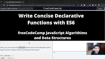 Write Concise Declarative Functions with ES6 (ES6) freeCodeCamp tutorial