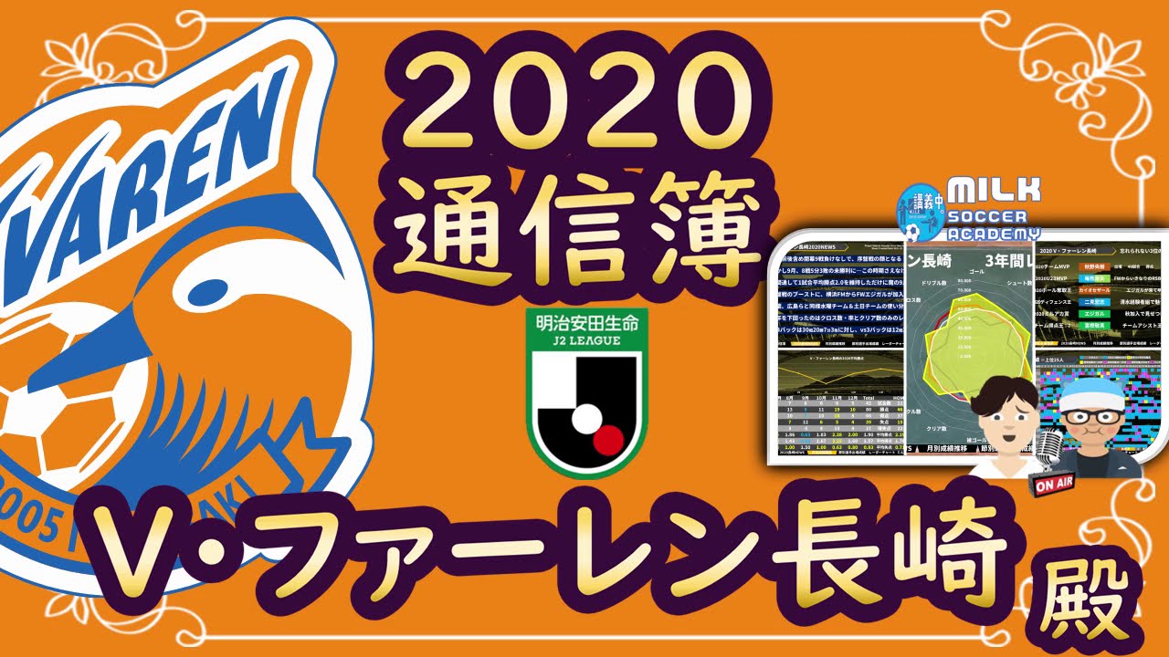 V ファーレン長崎 通信簿 J2史上最高クラスのレーダーチャートをご覧あれ 主将mf秋野央樹らと共に目指す21の昇格 Youtube