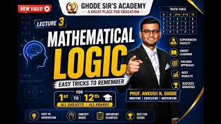 MATHEMATICAL LOGIC Lecture-3 |12th class HSC| MHT-CET