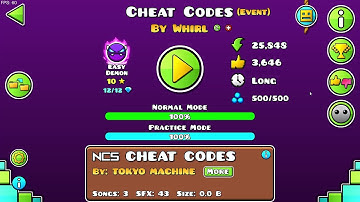 Cheat Codes 100% (ONLY 1 ATTEMPT) (Event) (Easy Demon by Whirl) (Geometry Dash 2.2)