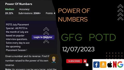 Power of Numbers | gfg potd today 12 july ||  @gfg @CodeThurst @leetcode