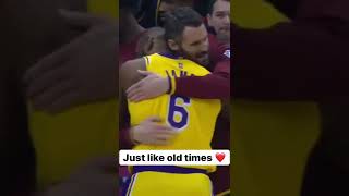 LeBron and K-Love do their longtime handshake #shorts #nba