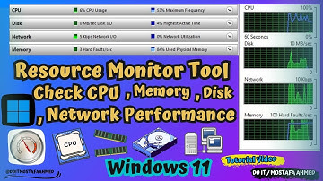Resource Monitor Tool to Check CPU, Memory, Disk, Network Performance | Windows 11 #doit_mostafa
