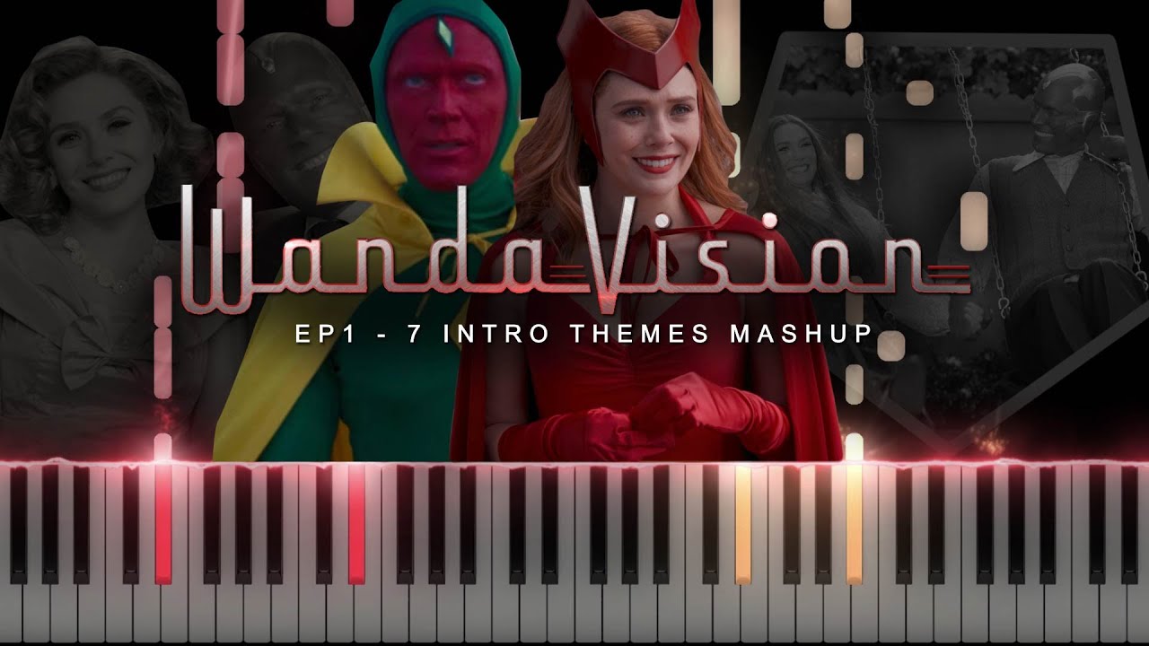 WandaVision Episode 1 - 7 Intro Themes Piano Epic Mashup/Medley (Synthesia Piano Tutorial)+SHEETS