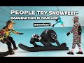 People try snowfeet mini ski skates for snow  new winter sport  snowfeet 2022
