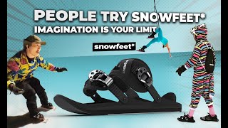 People Try Snowfeet Mini Ski Skates For Snow New Winter Sport Snowfeet 2022