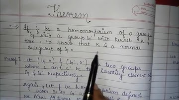 Kernel k is a normal subgroup of G......in group theory.......(B.sc)