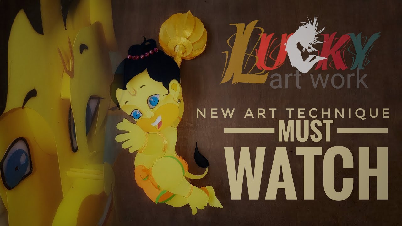 Layer craft new art technique by lucky art work / hanumaan paper cutting