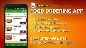 Food ordering android app template, script & source code for sale