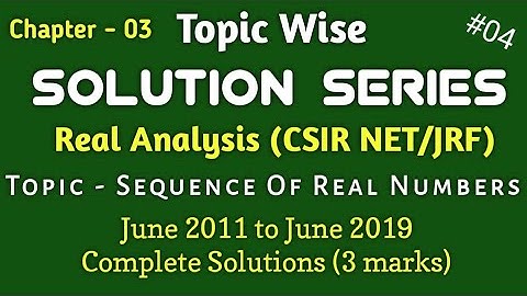 Topic Wise Solution Series of Real Analysis | CSIR NET/JRF | MATHEMATICS