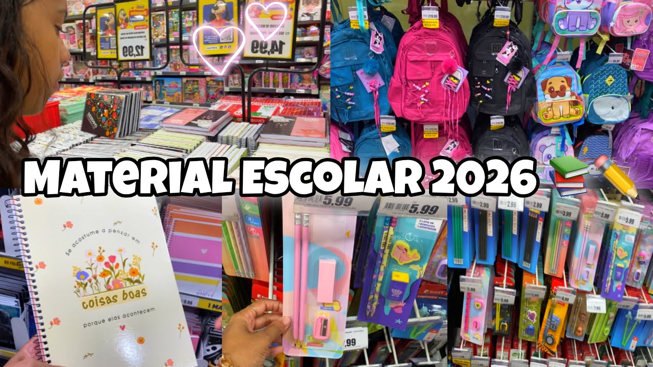 COMPRANDO MATERIAL ESCOLAR 2026 📚 | LEVAMOS AS CRIANÇAS E FOI UMA LOUCURA 🤯