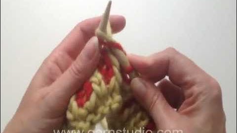 How to knit English rib in two colours