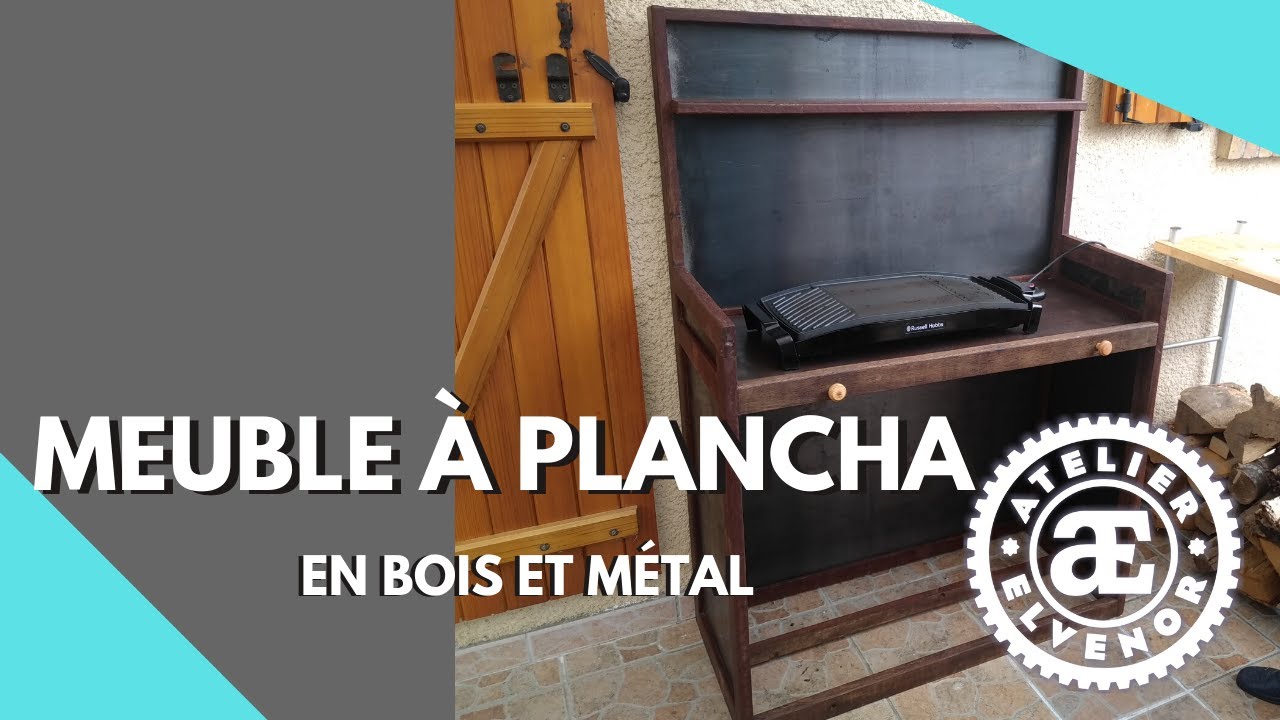 Fabriquer un meuble à plancha en bois de récup' et métal
