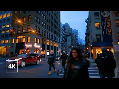 New York, الولايات المتحدة | nyc | جولة مسائية في المدينة 4K