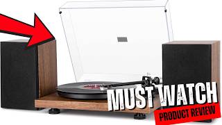 1 BY ONE Bluetooth Turntable HiFi System with 36 Watt Bookshelf Speakers