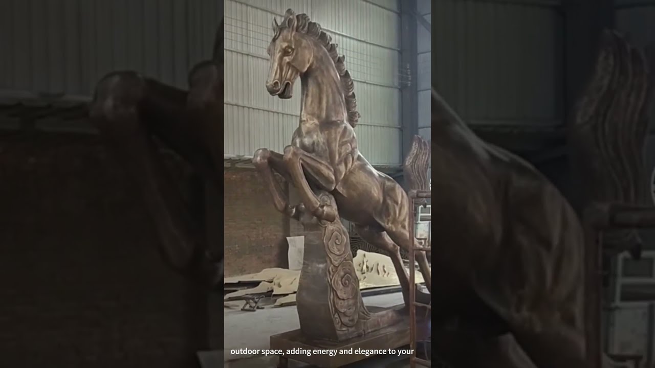 Bronze Jumping horse statue 