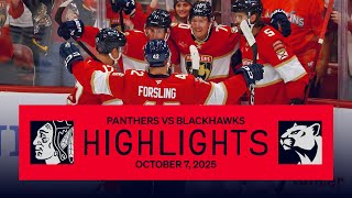Panthers raise banner, down Blackhawks in opener | 10.7.25