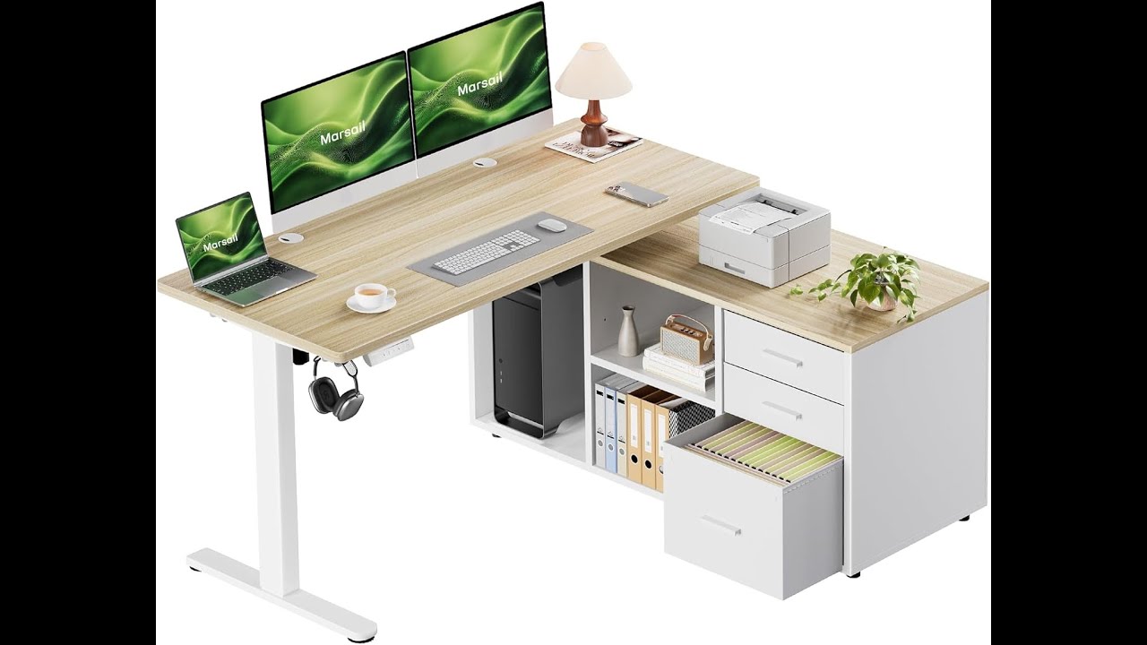 Review: Marsail L-Shaped Electric Standing Desk: Modern Home Office Upgrade