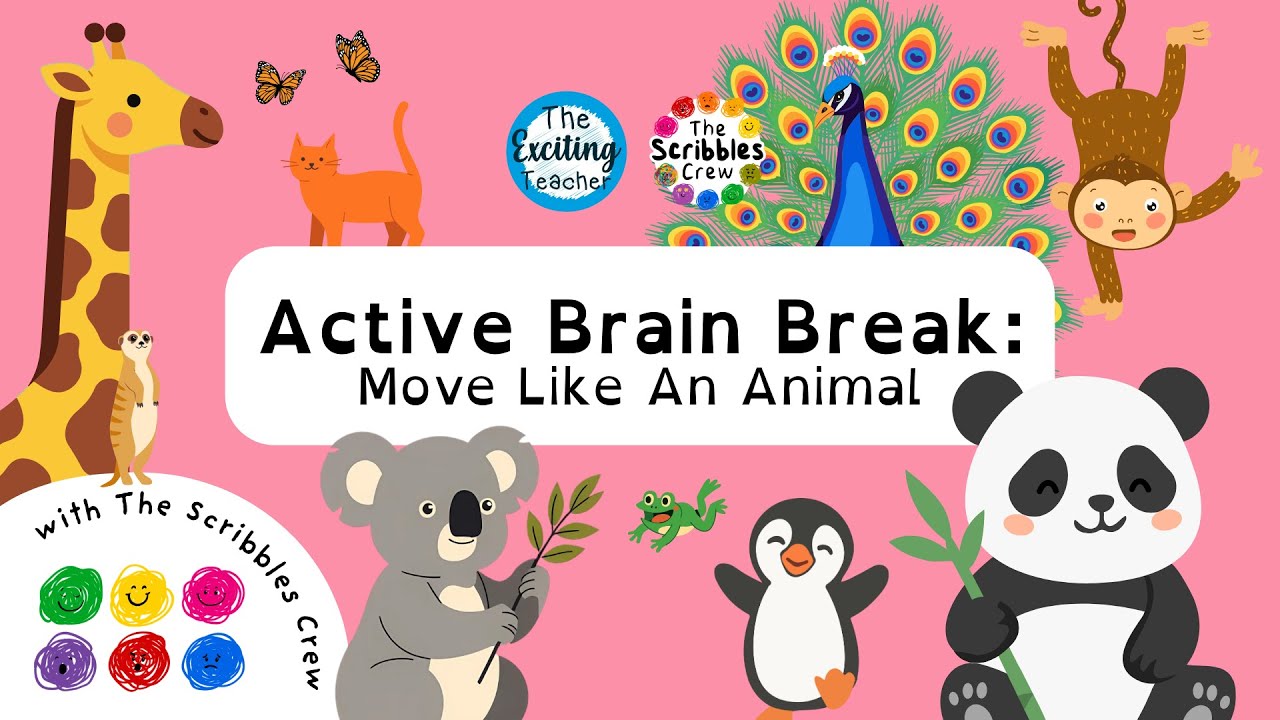 Move Like An Animal | Scribbles Crew Brain Break for Kids | Immersive Interactive Warm Up Energiser