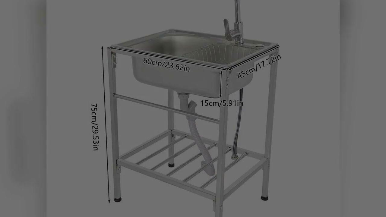 A must-have product! Durable stainless steel sink, 23.62x17.72x5.91-inch, 304 brushed steel, rotat