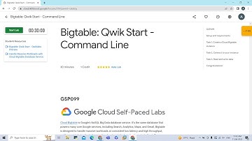 Bigtable: Qwik Start - Command Line #gcp #googlecloudplatform #qwiklabs #GSP099 #arcade