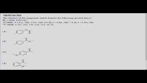NMR problems CSIR NET Chemical Sciences Dec 2019