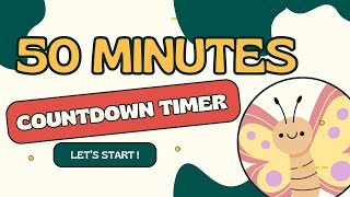 BUTTERFLY COUNTDOWN ! 50:00 🦋 timer from 50 minutes to zero in minutes and seconds / 3.000"' - 0