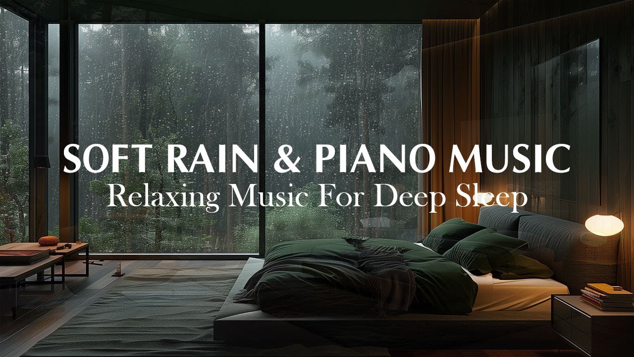 FALL INTO SLEEP INSTANTLY | Soft Rain Sounds & Piano Music In Warm ...