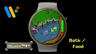 Wearamon - Wear OS Smartwatch Pet Sim Game - Bath / Feeding screenshot 3