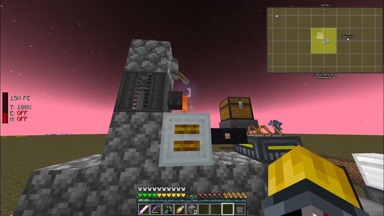 Atm7 advancing into the mining dimension quarry and primitive power