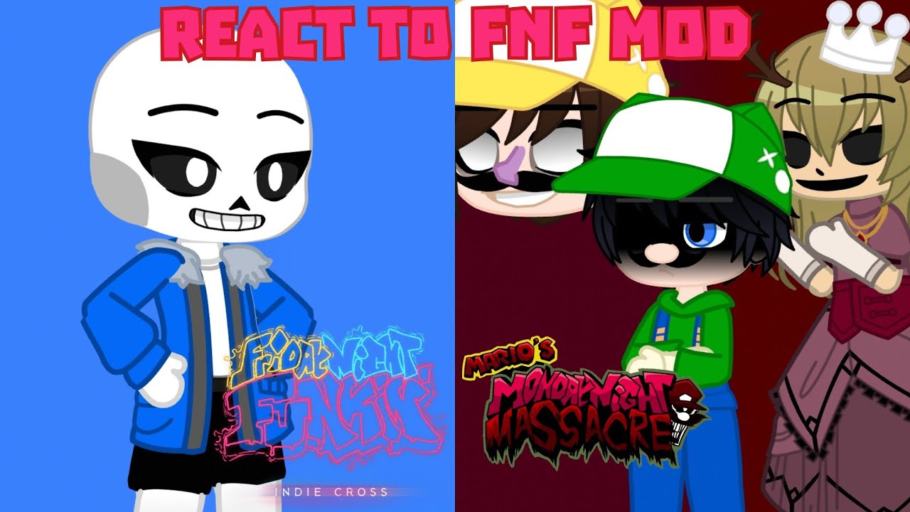 React To FNF Mod : Indie Cross : Week 2, Mario's MondayNight Massacre