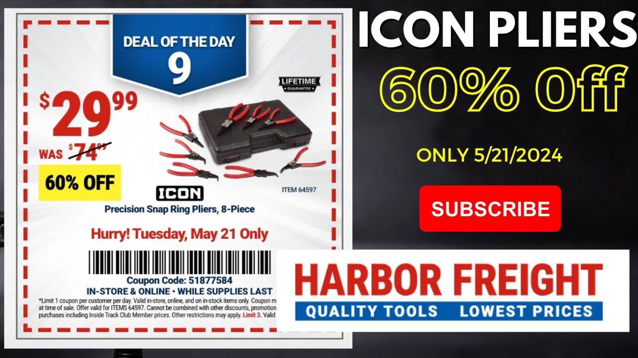 Harbor Freight All Deals Revealed 10 Day Sale ICON Pliers Coupon YouTube