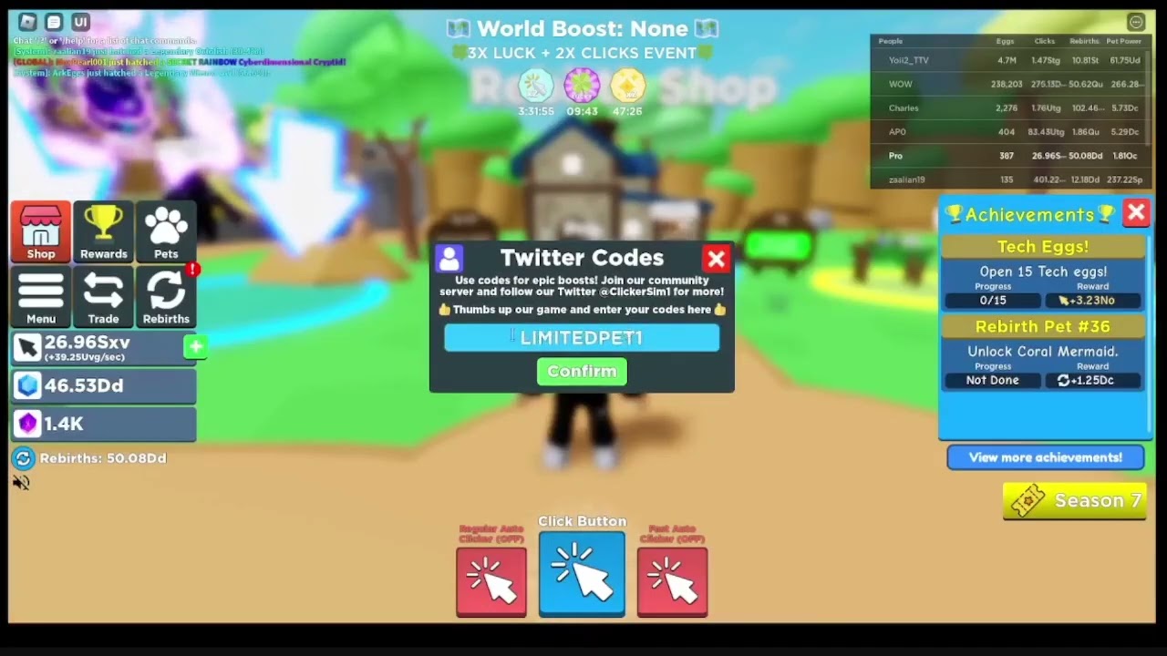 Free Clicker Simulator Code!