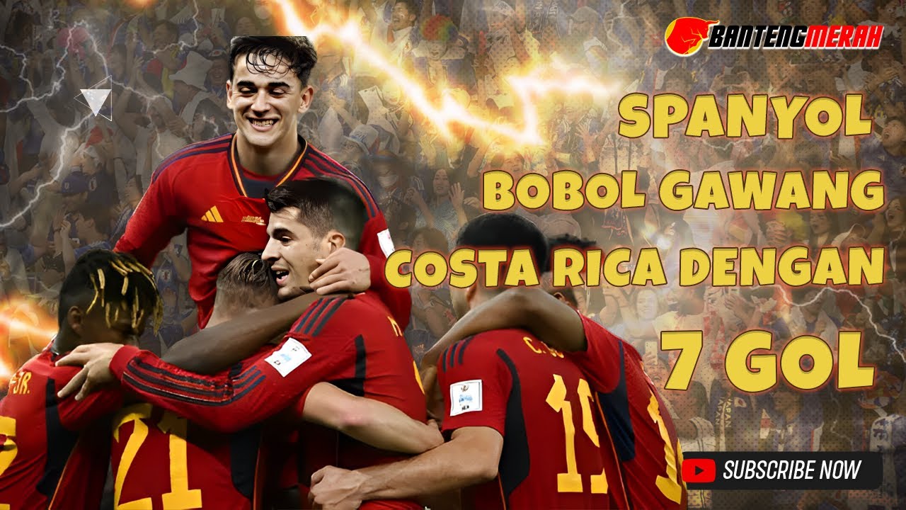 Spanyol Bobol Gawang Costa Rica Dengan 7 Gol