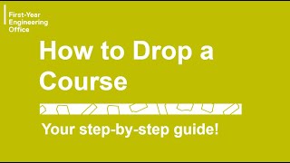 How to Drop a Course - TMU Engineering