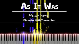 Harry Styles - As It Was (Piano Cover) Tutorial by LittleTranscriber