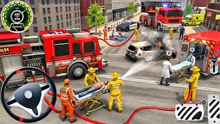 소방차 도시 구조 시뮬레이터 게임 - 911 미국 긴급 소방차 운전 3D - 안드로이드 게임 플레이 screenshot 3