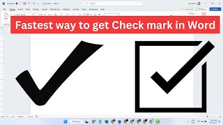 Fastest way to get Check mark in Word | Shortcut for Tick Symbol in Word 🗸 and ☑    [2023]