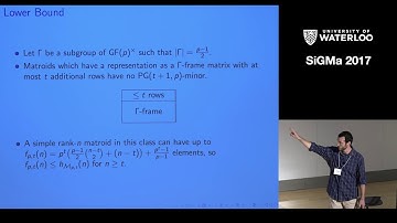 SiGMa 2017 Zach Walsh, Density of  PG ( t + 1 , p ) -minor-free matroids