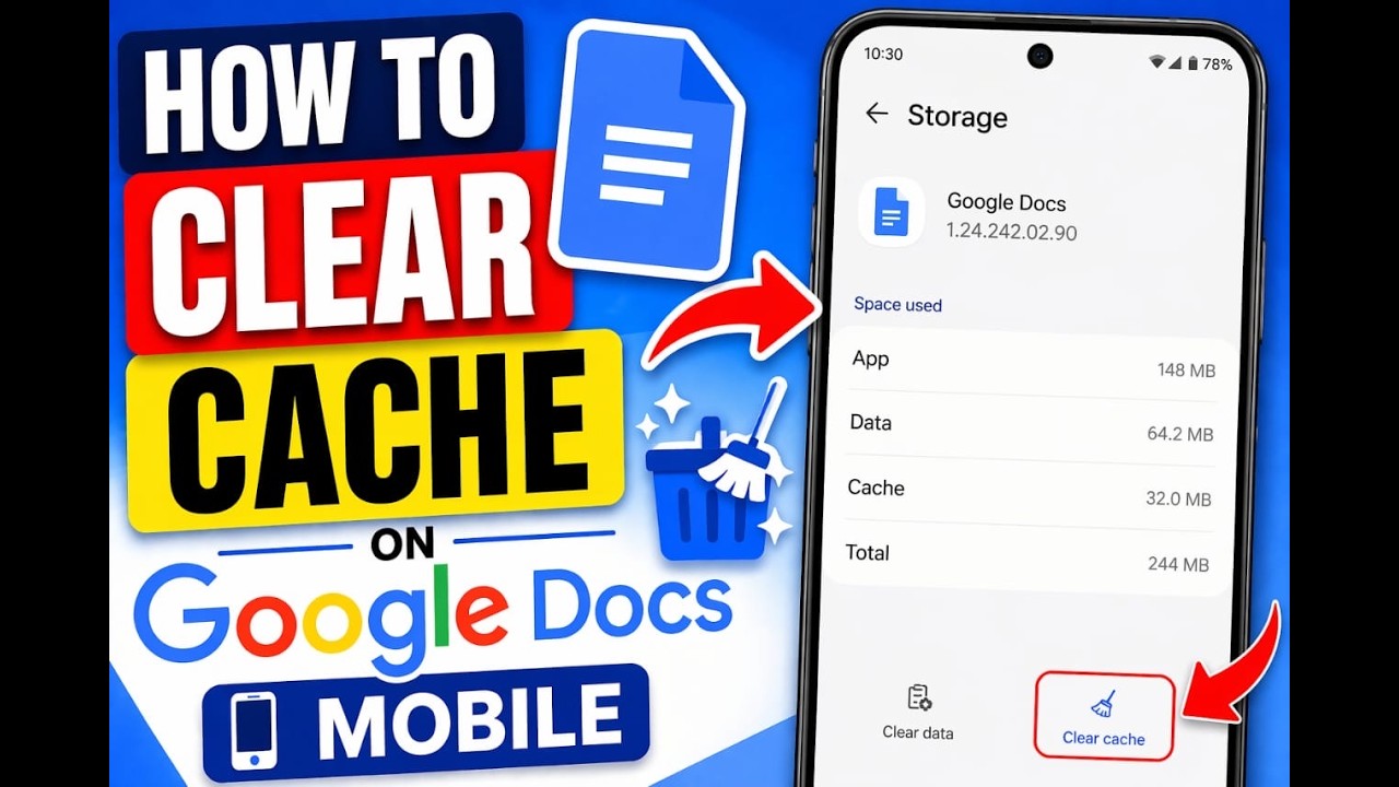 How To Clear Cache In Google DOCS Mobile - YouTube